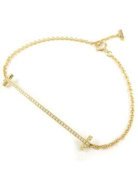 Tiffany & Co Bracelet T Smile Small Diamond Total 18k Yellow Gold